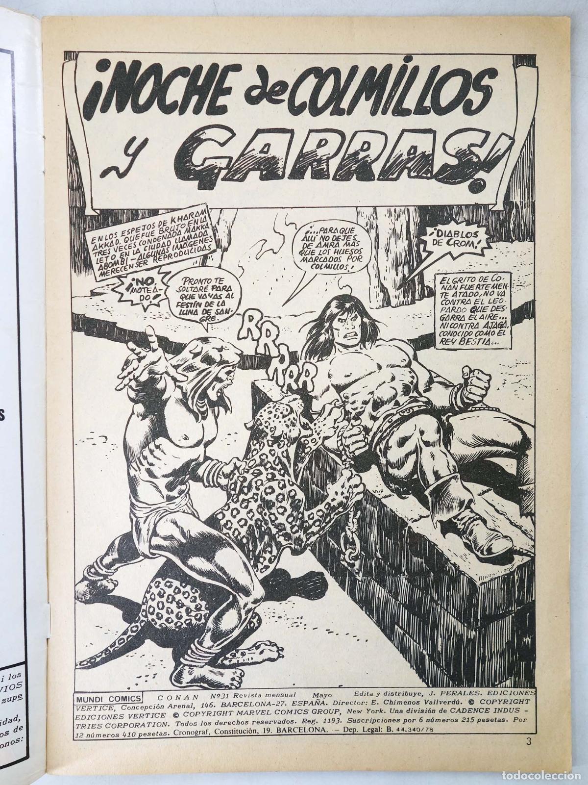 C&oacute;mics: CONAN, EL BARBARO VOL. 2 31. V&eacute;rtice, 1974 - Foto 3