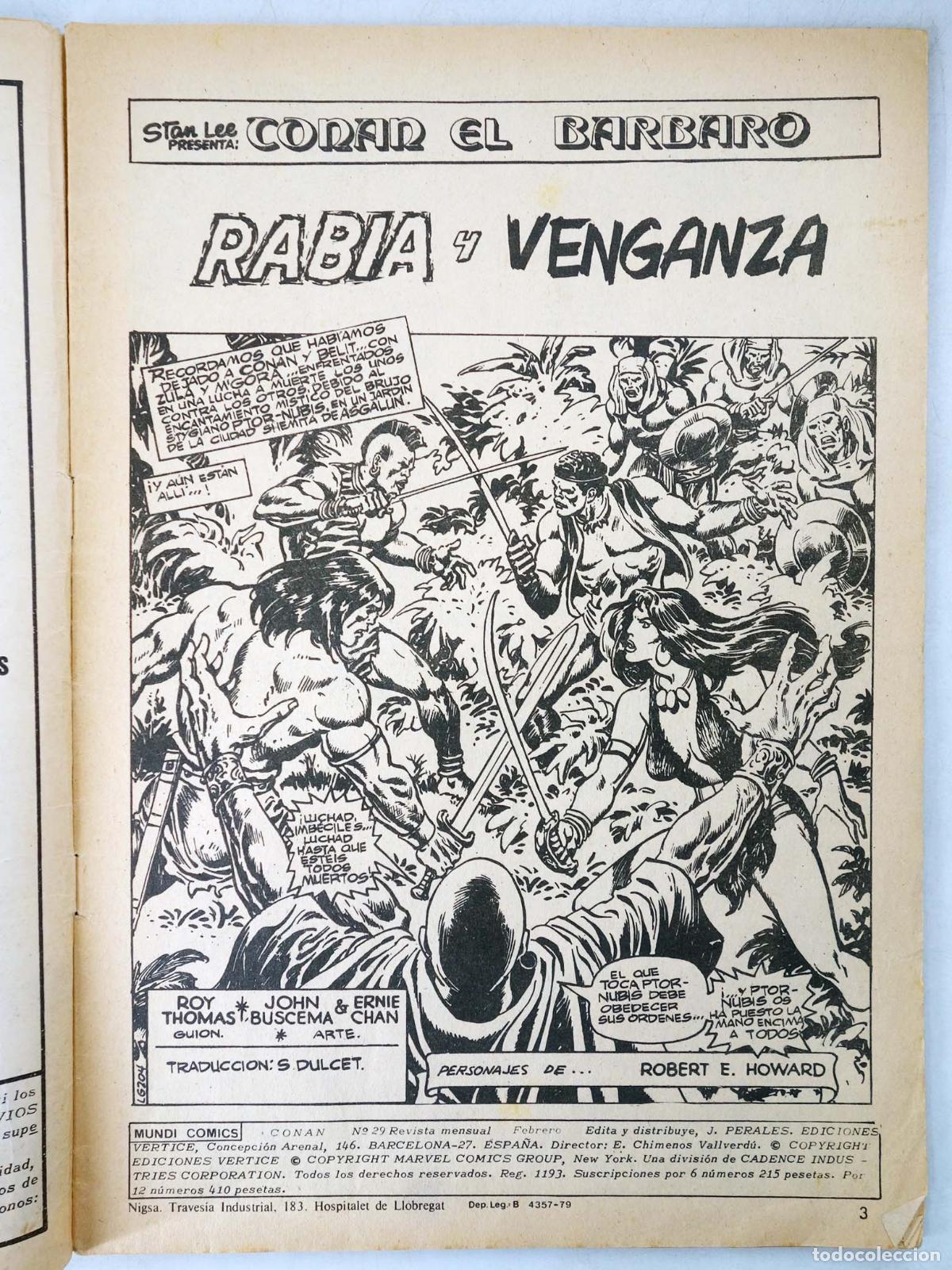 C&oacute;mics: CONAN, EL BARBARO VOL. 2 29. V&eacute;rtice, 1974 - Foto 3