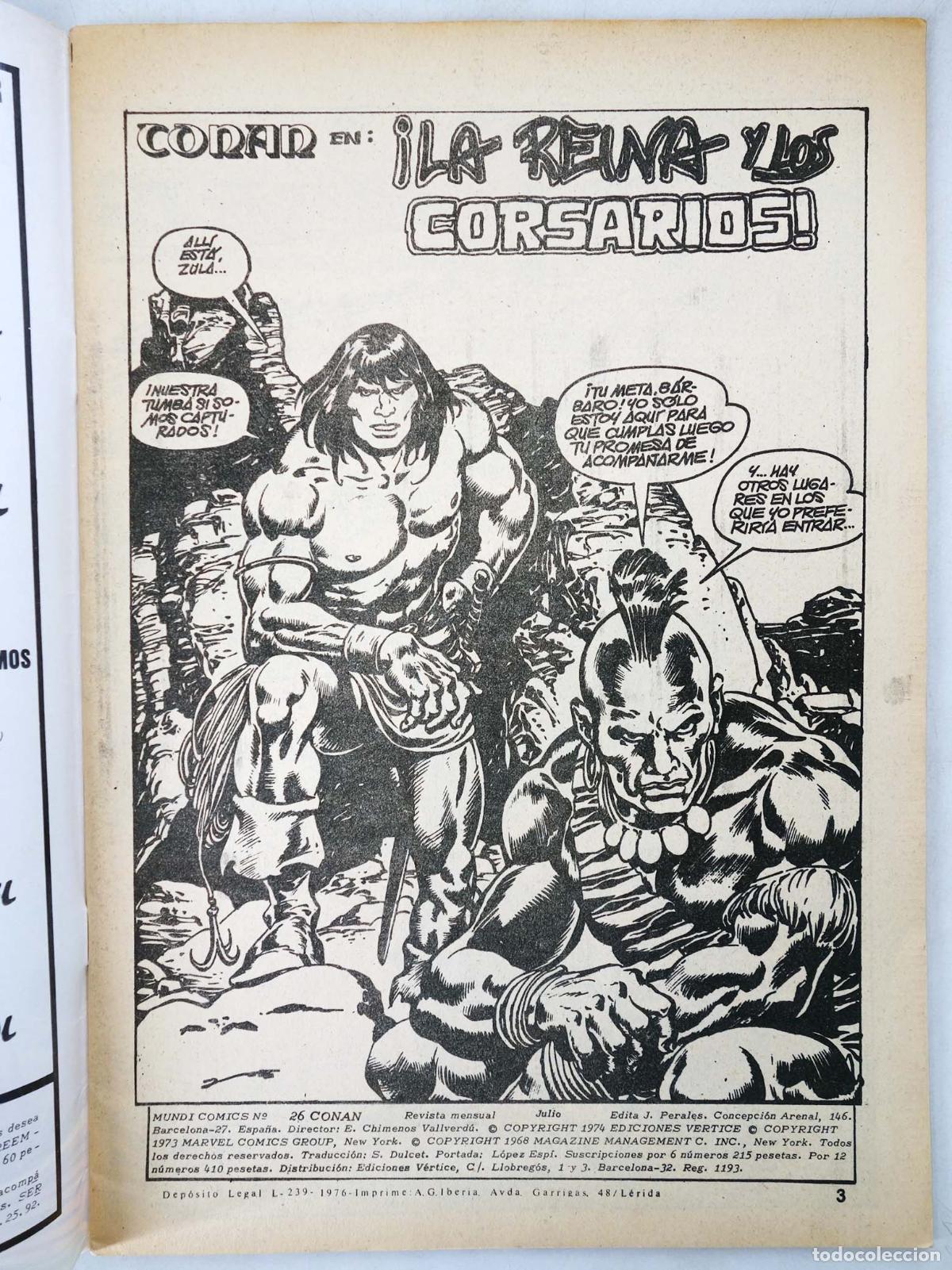 C&oacute;mics: CONAN, EL BARBARO VOL. 2 26. V&eacute;rtice, 1974 - Foto 3