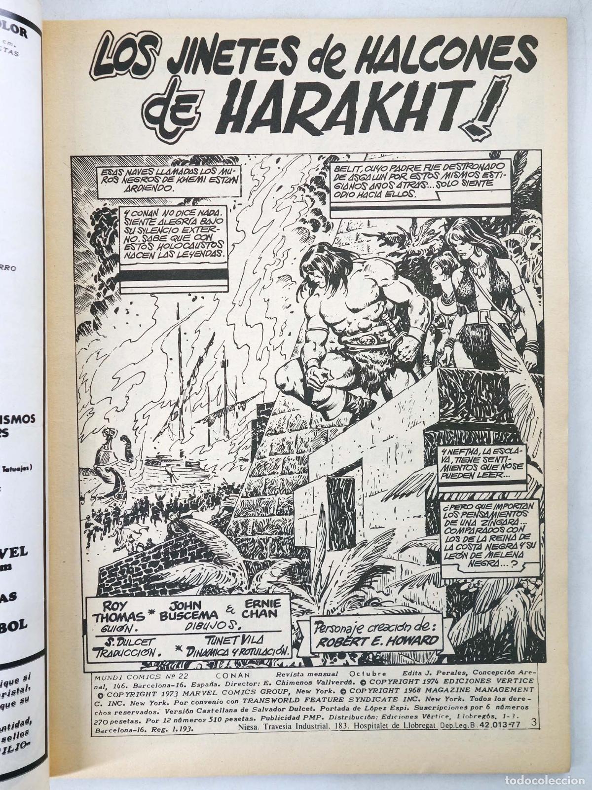 C&oacute;mics: CONAN, EL BARBARO VOL. 2 22. V&eacute;rtice, 1974 - Foto 3