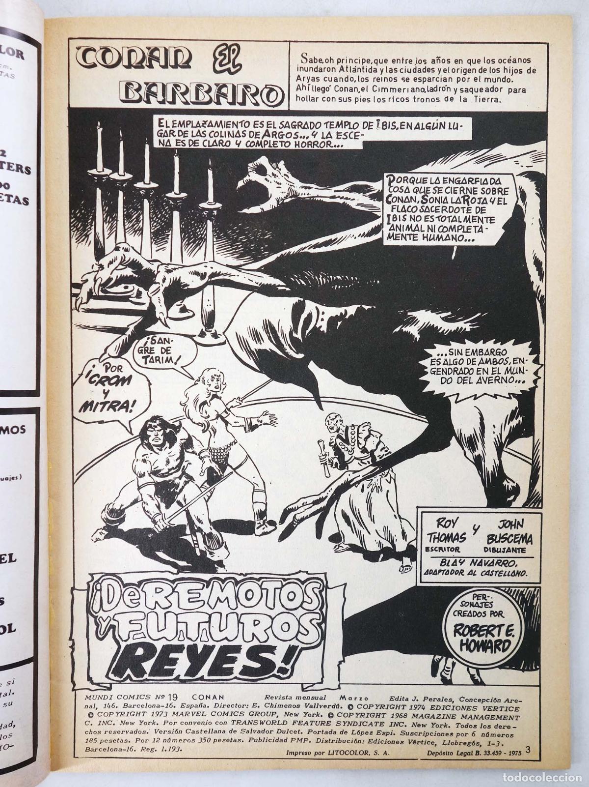 C&oacute;mics: CONAN, EL BARBARO VOL. 2 19. V&eacute;rtice, 1974 - Foto 3