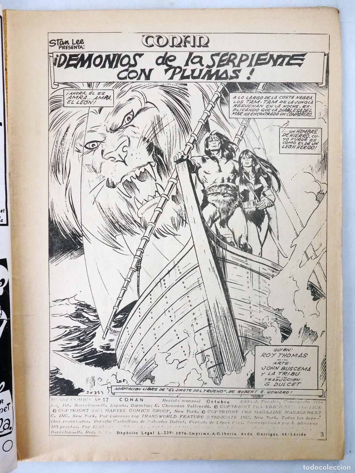 C&oacute;mics: CONAN, EL BARBARO VOL. 2 17. V&eacute;rtice, 1974 - Foto 3