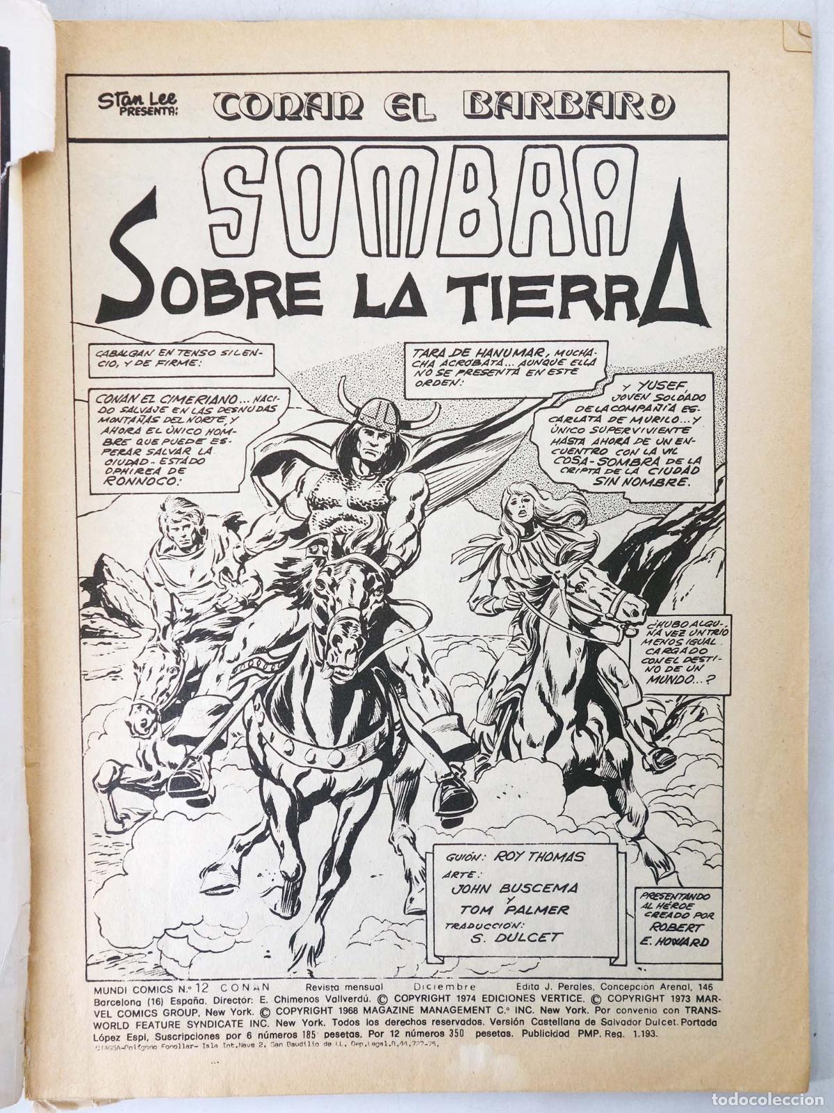 C&oacute;mics: CONAN, EL BARBARO VOL. 2 12. V&eacute;rtice, 1974 - Foto 5