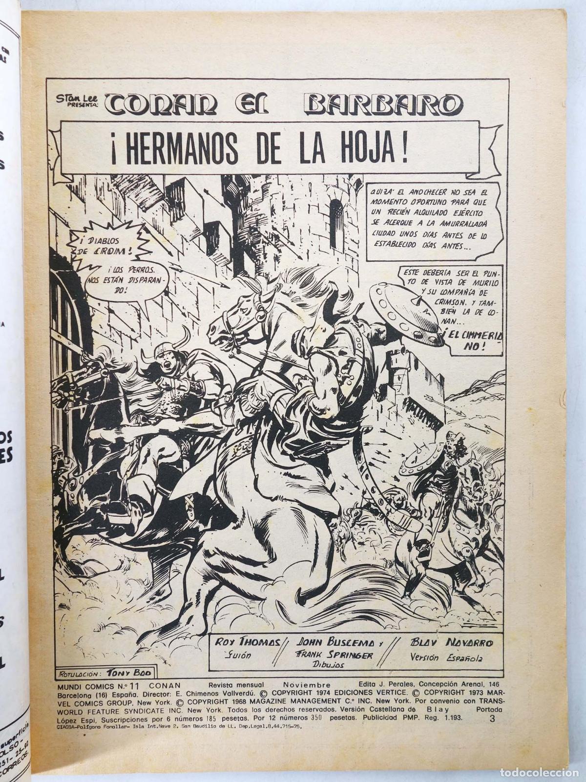 C&oacute;mics: CONAN, EL BARBARO VOL. 2 11. V&eacute;rtice, 1974 - Foto 5