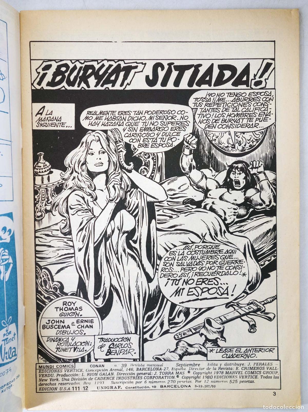 C&oacute;mics: CONAN, EL BARBARO VOL. 2 39. V&eacute;rtice, 1974 - Foto 3