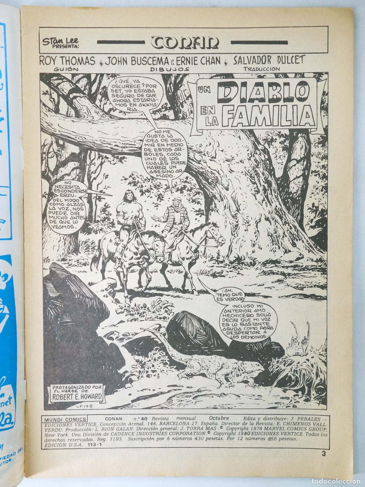 C&oacute;mics: CONAN, EL BARBARO VOL. 2 40. V&eacute;rtice, 1974 - Foto 3