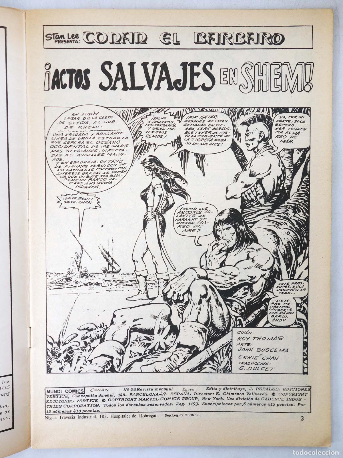 C&oacute;mics: CONAN, EL BARBARO VOL. 2 28. V&eacute;rtice, 1974 - Foto 3