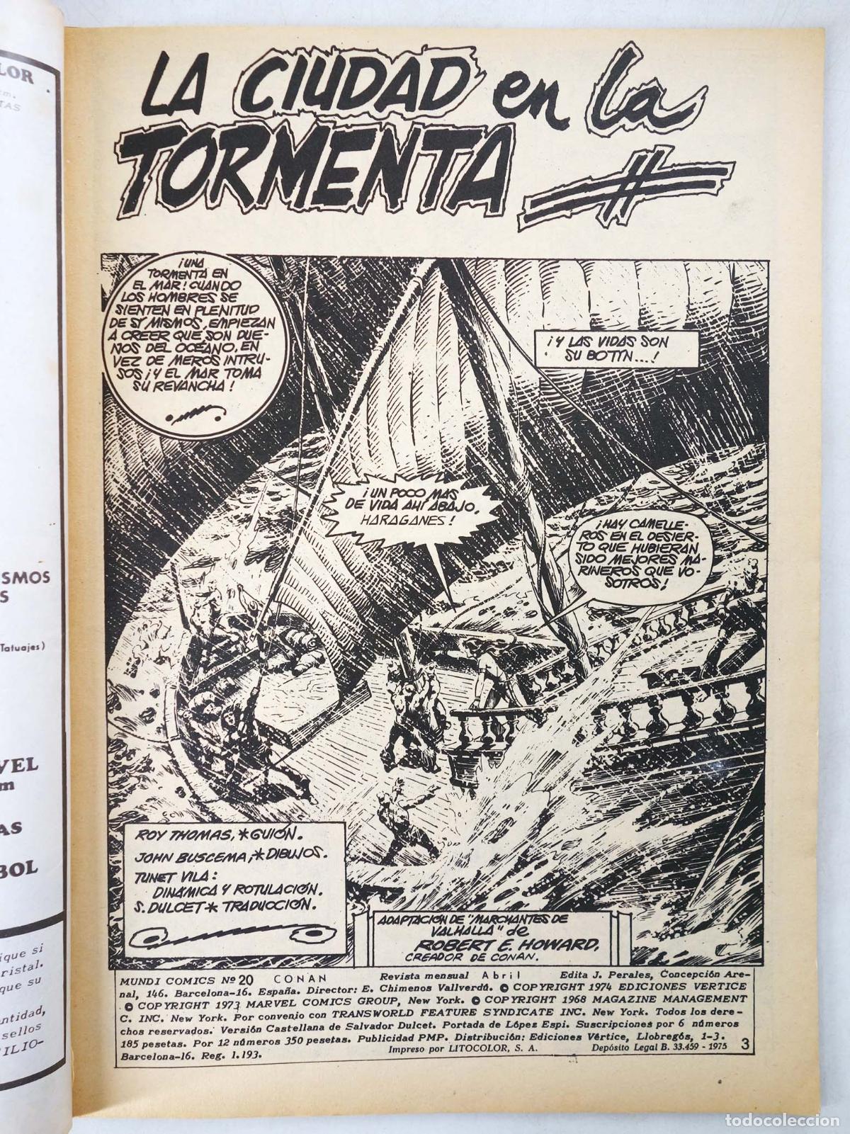 C&oacute;mics: CONAN, EL BARBARO VOL. 2 20. V&eacute;rtice, 1974 - Foto 3