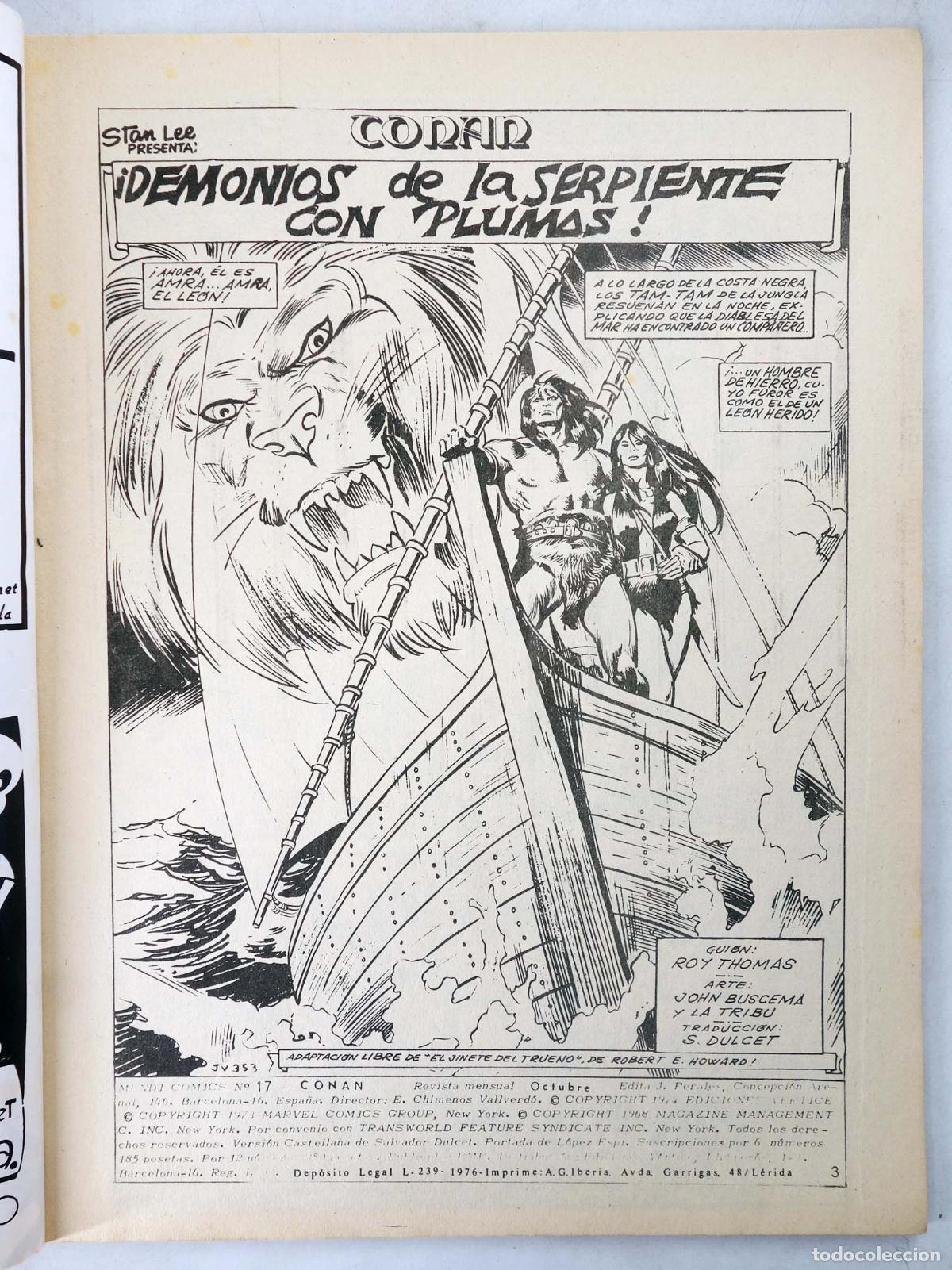 C&oacute;mics: CONAN, EL BARBARO VOL. 2 17. V&eacute;rtice, 1974 - Foto 3