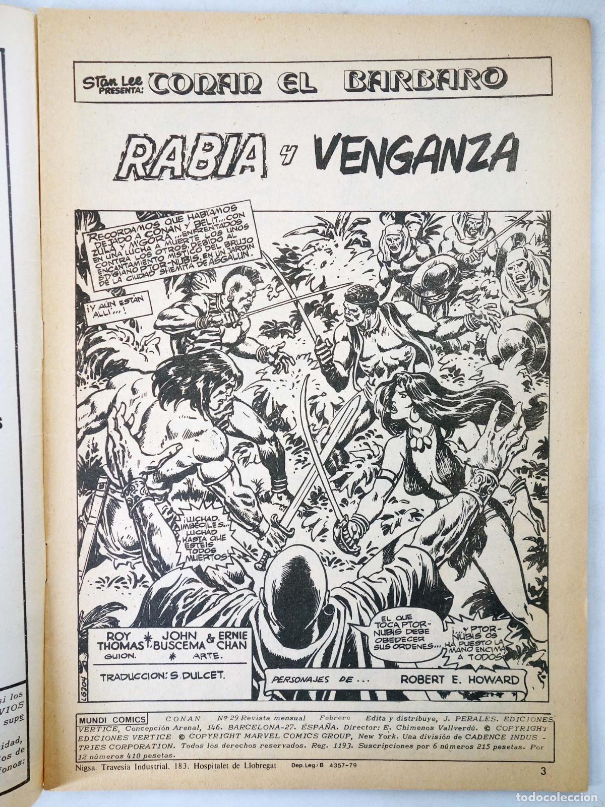 C&oacute;mics: CONAN, EL BARBARO VOL. 2 29. V&eacute;rtice, 1974 - Foto 3