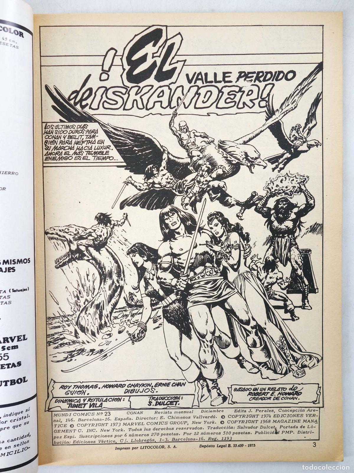 C&oacute;mics: CONAN, EL BARBARO VOL. 2 23. V&eacute;rtice, 1974 - Foto 3