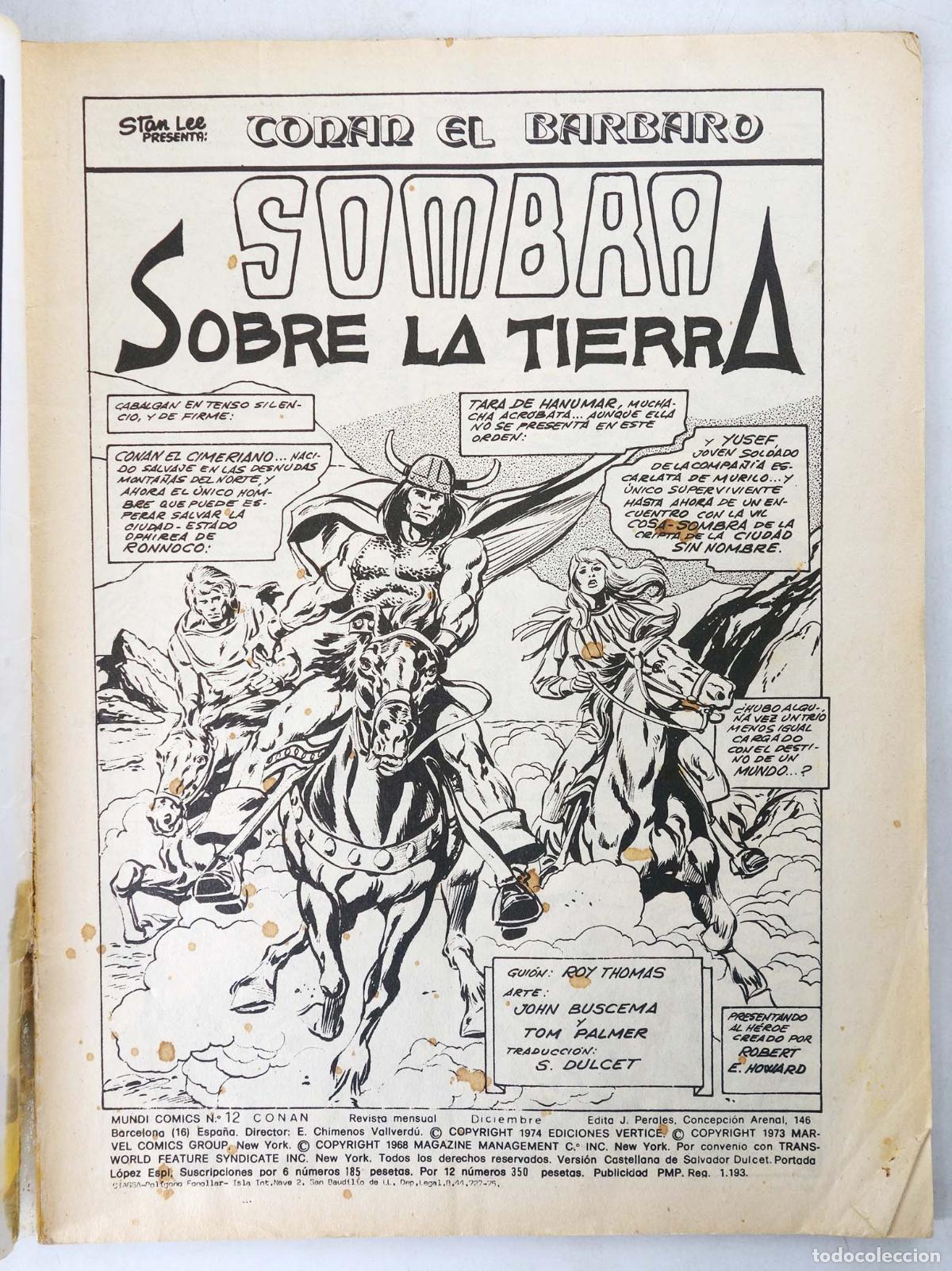 C&oacute;mics: CONAN, EL BARBARO VOL. 2 12. V&eacute;rtice, 1974 - Foto 3