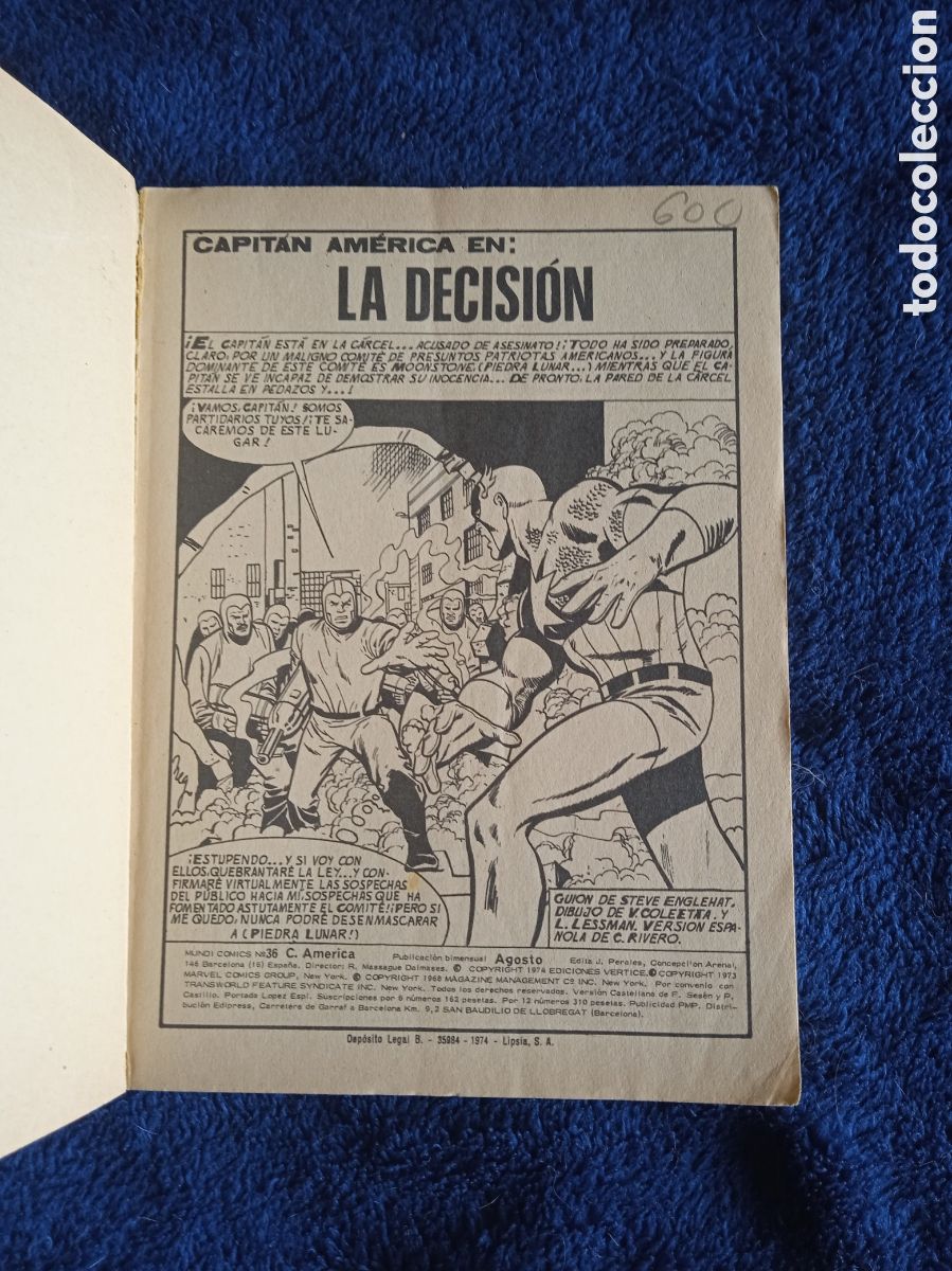 C&oacute;mics: CAPITAN AMERICA VOL. 1 N&ordm; 36 -ED. VERTICE - TACO - Foto 2