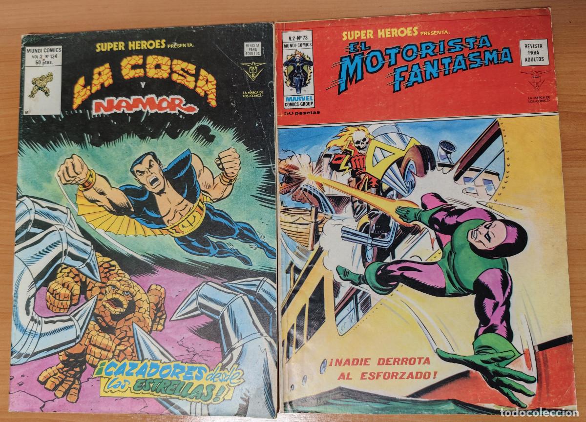 Fumetti: SUPER HEROES (Vertice V.2 1976) n&ordm; 73 Motorista fantasma + n&ordm; 134 (Ultimo de la coleccion) 2 tebeos.
