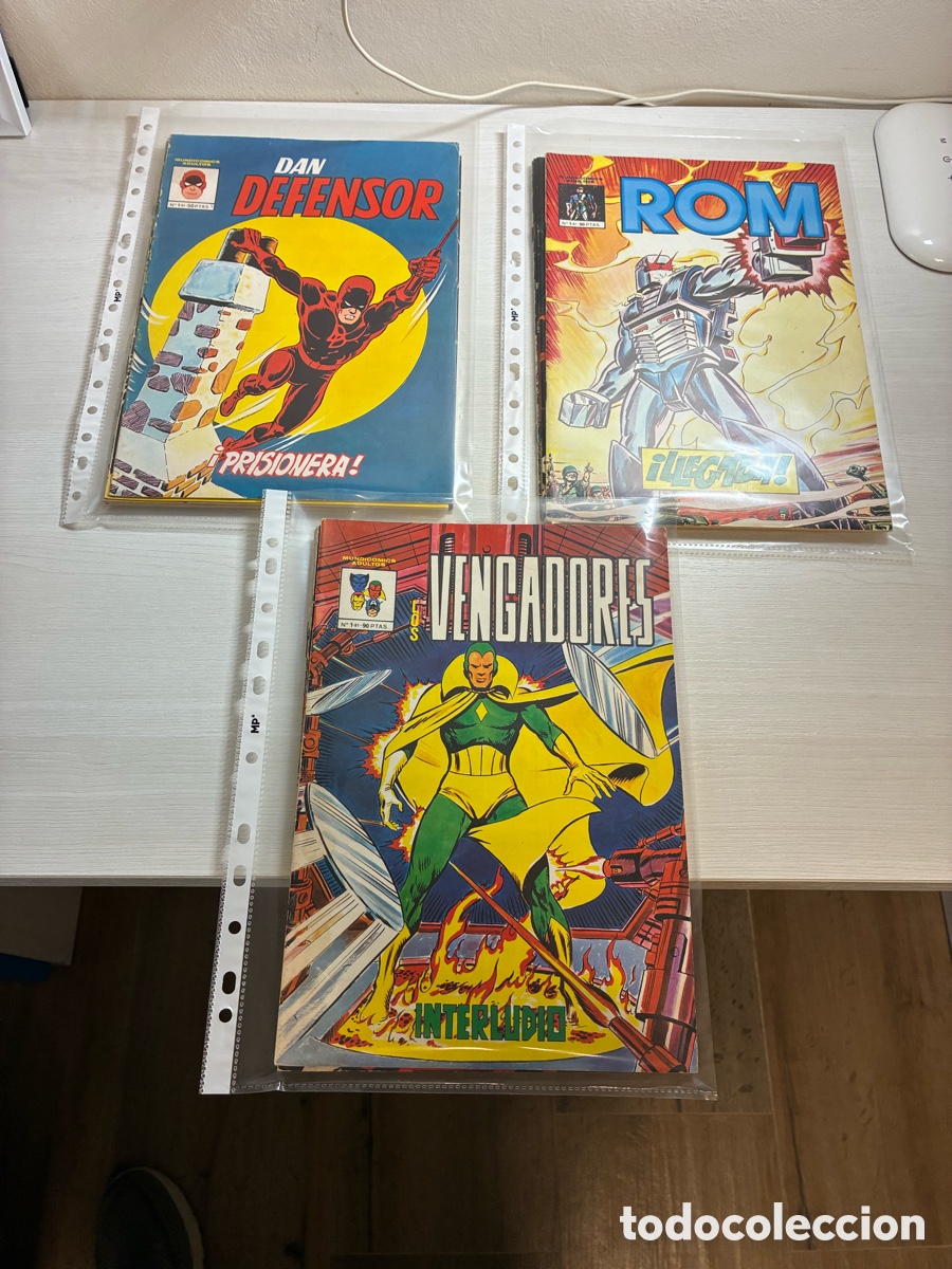 C&oacute;mics: 3 colecciones completas Dan Defensor,ROM y Los Vengadores , v&eacute;rtice