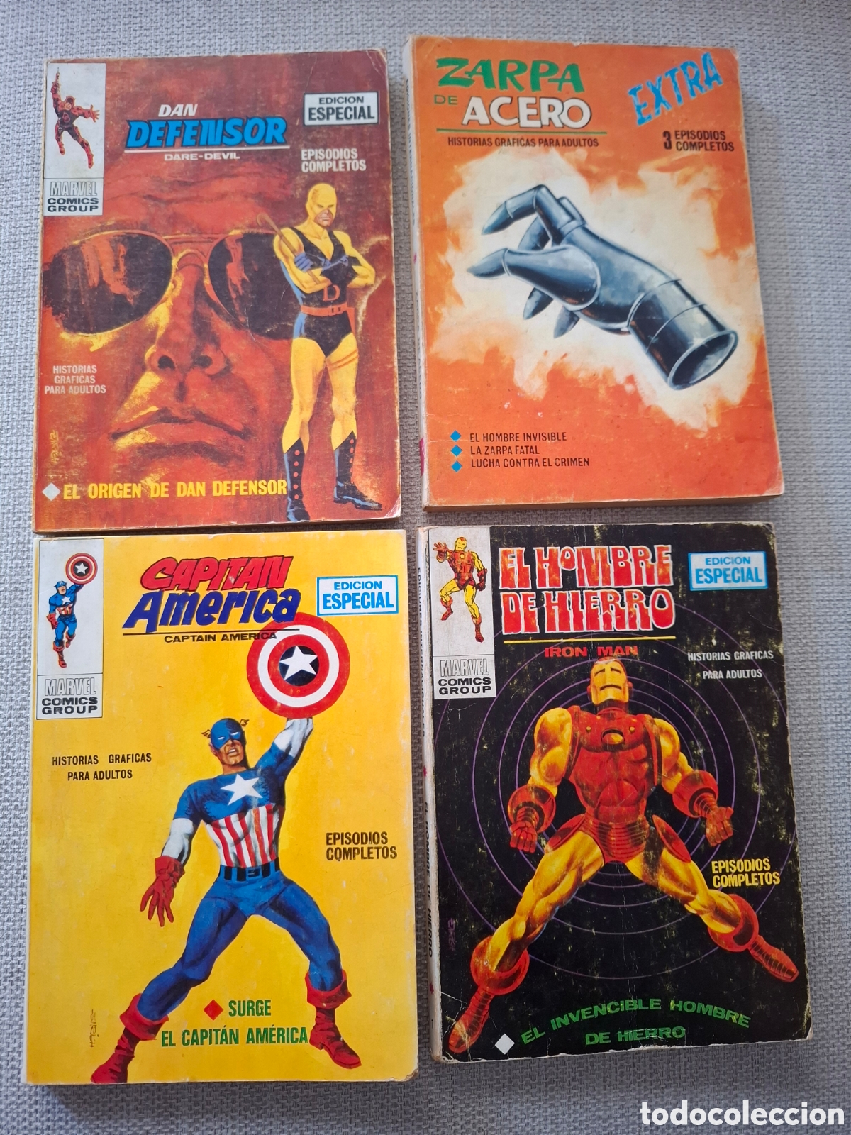 C&oacute;mics: VERTCE 1 TACO 5 NUMEROS 1 CAPITAN AMERICA ZARPA DE ACERO DAN DEFENSOR EL HOMBTE DE HIERRO