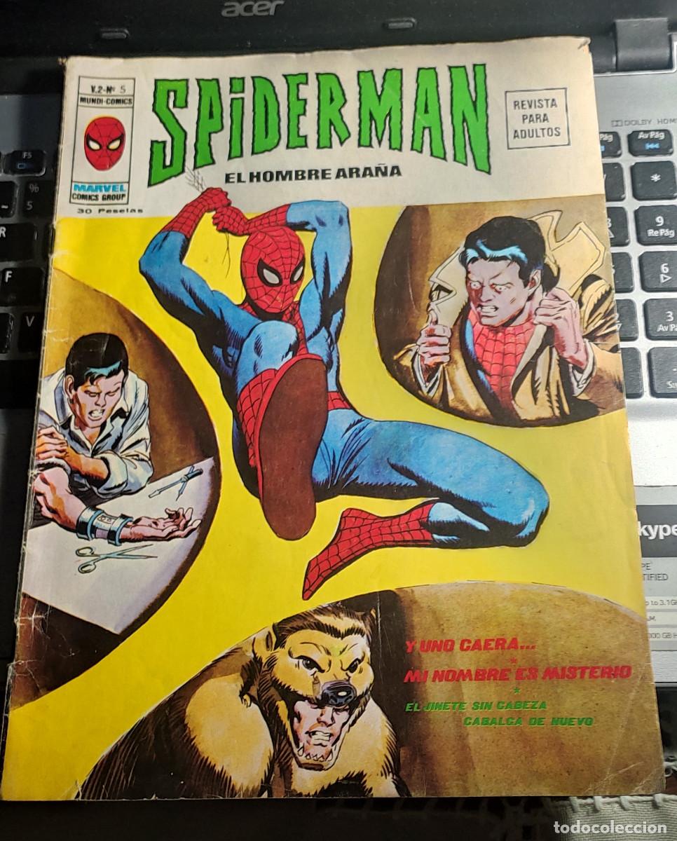 C&oacute;mics: Spiderman VOL 2 N&ordm; 5 CON EL P&Oacute;STER 1975 VERTICE Y UNO CAER&Aacute; - MI NOMBRE ES MISTERIO