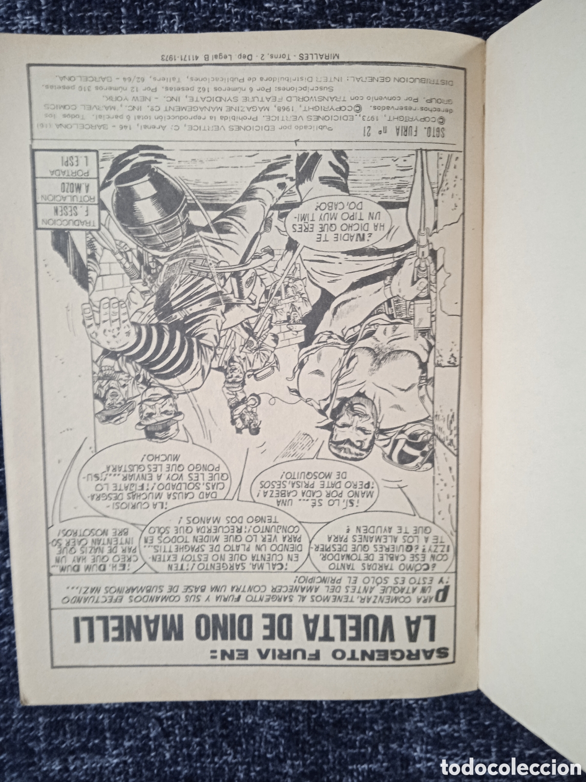 C&oacute;mics: SARGENTO FURIA , VOL 1 N&ordm; 21 VERTICE -TACO - Foto 2