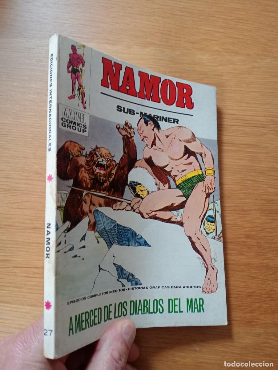 C&oacute;mics: NAMOR, SUB &ndash; MARINER N.&ordm; 27 (DE 33). A MERCED DE LOS DIABLOS DEL MAR. R&Uacute;STICA. V&Eacute;RTICE. MARVEL. 1973