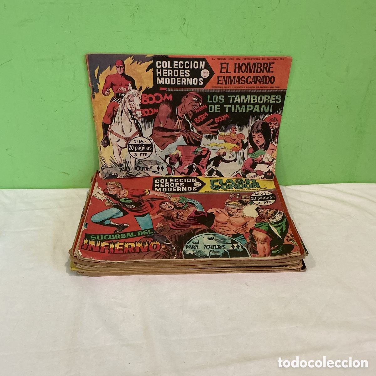 Comics: Lote 20 c&oacute;mics Colecci&oacute;n H&eacute;roes Modernos Flash Gordon Hombre Enmascarado A&ntilde;os 60 Vintage