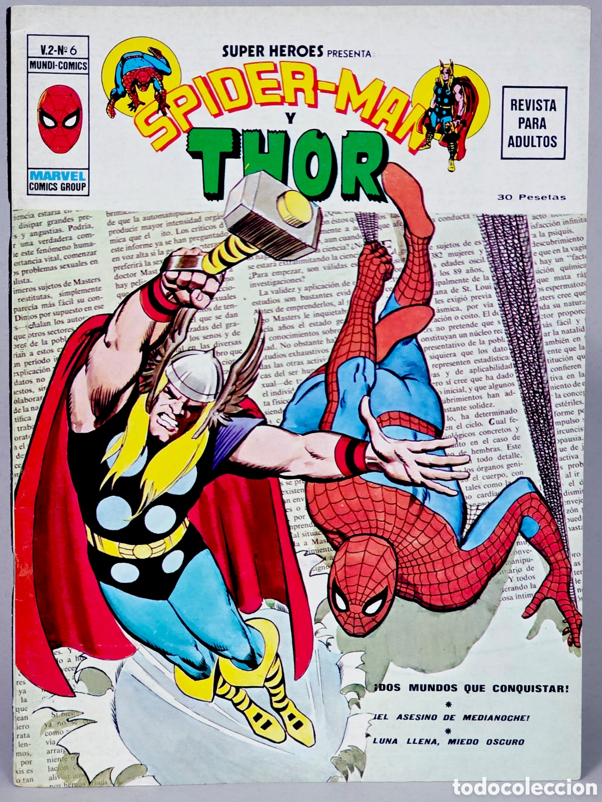 C&oacute;mics: C&Oacute;MIC EXCELENTE SUPER H&Eacute;ROES 6 DOS MUNDOS VOL.2 SPIDERMAN THOR VERTICE VOLUMEN MARVEL