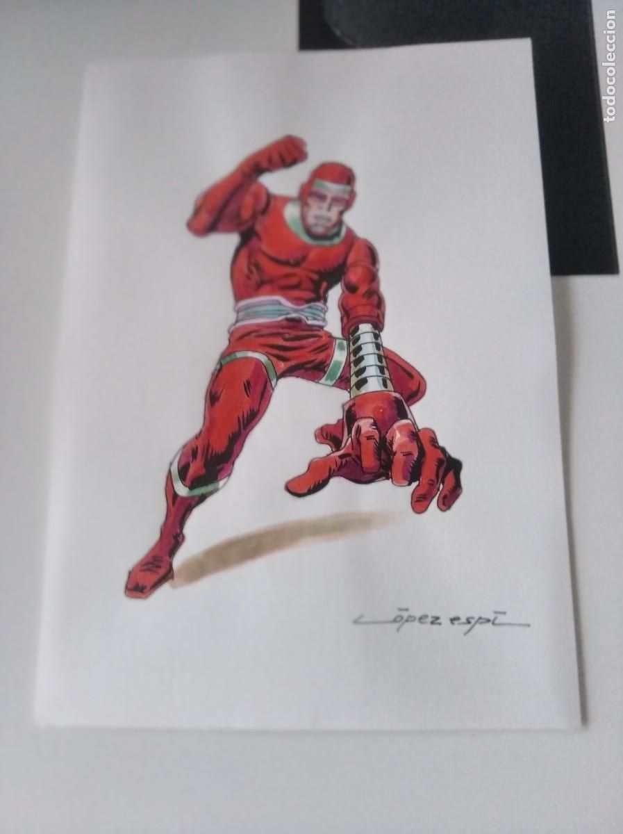 Comics: (VERTICE -V.1) DIBUJO/LAMINA ORIGINAL LOPEZ ESPI/ MAQUINA VITAL.-