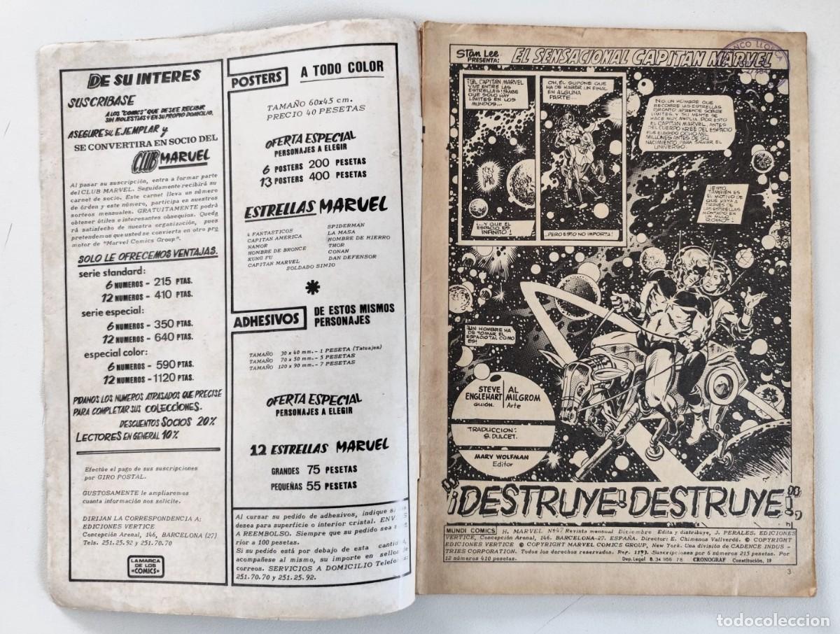 C&oacute;mics: H&Eacute;ROES MARVEL Vol.2 # 47 - CAPIT&Aacute;N MARVEL ~ V&Eacute;RTICE (1979) - Foto 2