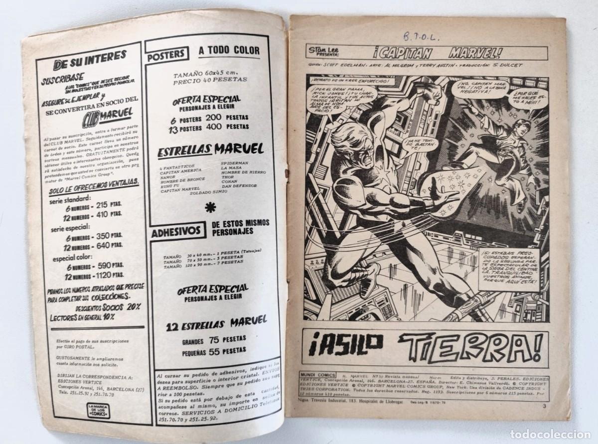 C&oacute;mics: H&Eacute;ROES MARVEL Vol.2 # 50 - CAPIT&Aacute;N MARVEL ~ V&Eacute;RTICE (1979) - Foto 2