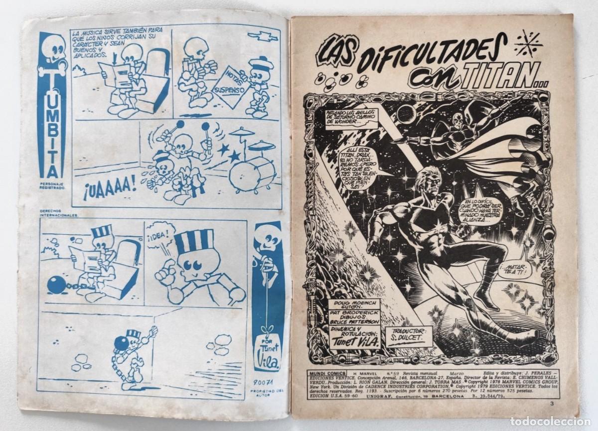 C&oacute;mics: H&Eacute;ROES MARVEL Vol.2 # 59 - CAPIT&Aacute;N MARVEL ~ V&Eacute;RTICE (1980) - Foto 2