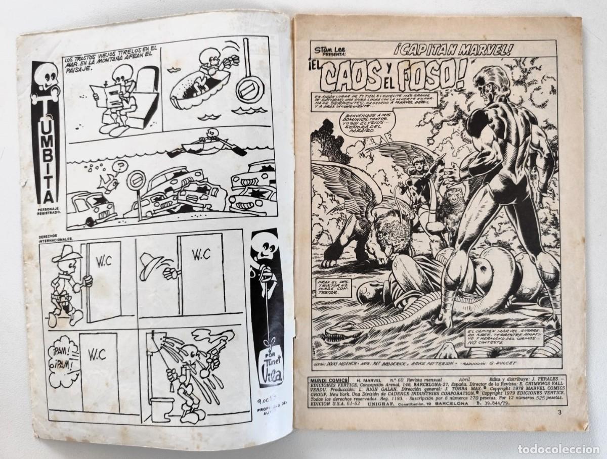 C&oacute;mics: H&Eacute;ROES MARVEL Vol.2 # 60 - CAPIT&Aacute;N MARVEL ~ V&Eacute;RTICE (1980) - Foto 2
