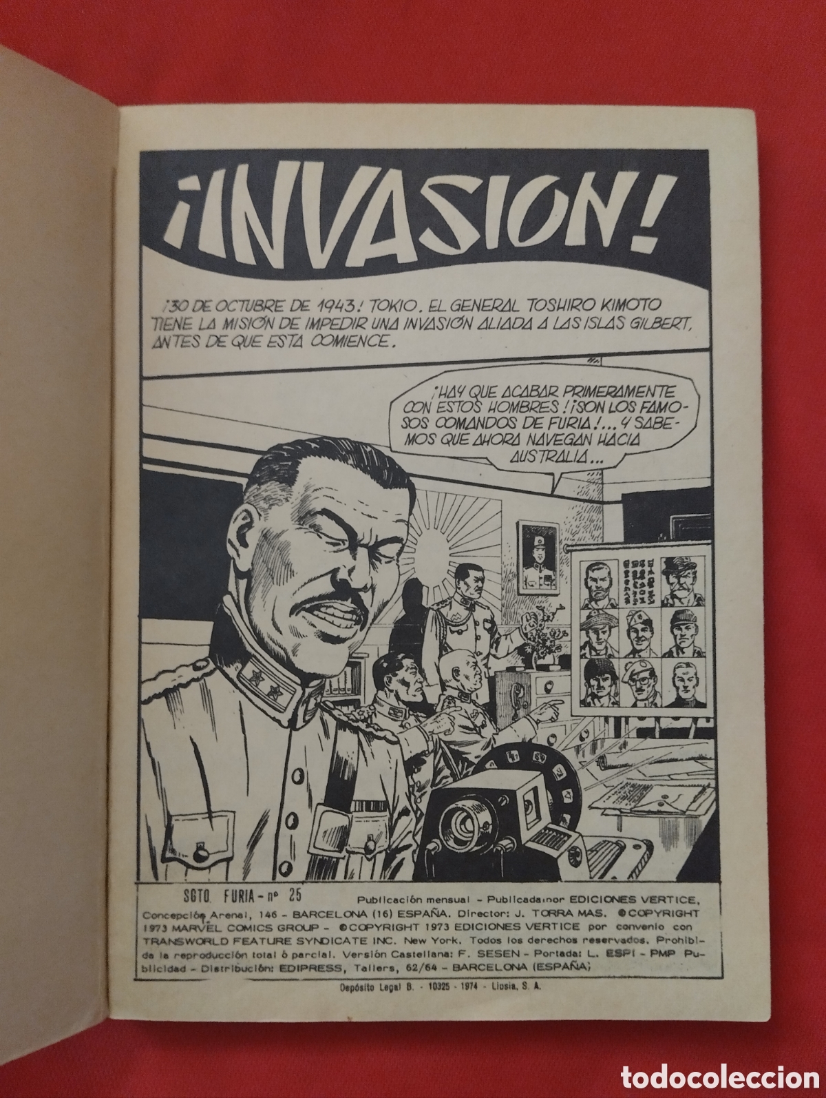 C&oacute;mics: SARGENTO FURIA INVASI&Oacute;N, N&Uacute;M 25 EDICIONES VERTICE 1974 - Foto 3