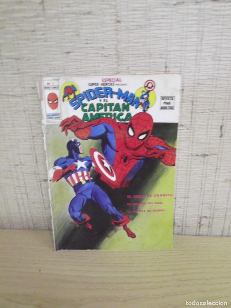 C&oacute;mics: Especial Super heroes n&ordm; 5 Spider-man y el Capit&aacute;n Am&eacute;rica.Marvel comics