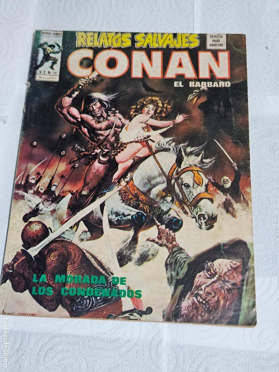 C&oacute;mics: RELATOS SALVAJES CONAN EL BARBARO VOLUMEN 1 NUMERO 38 LA MORADA DE LOS CONDENADOS MUNDI COMICS