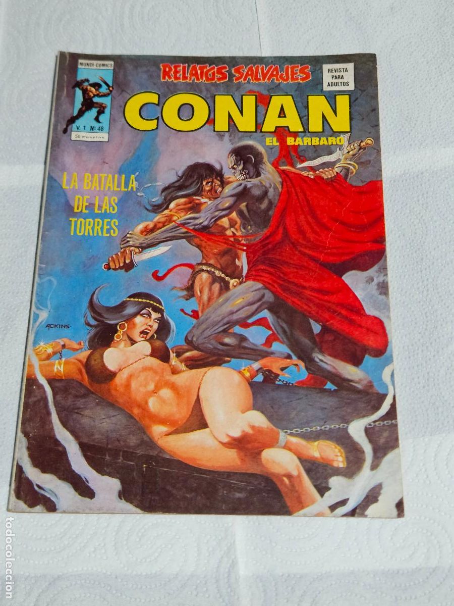 C&oacute;mics: RELATOS SALVAJES CONAN EL BARBARO VOLUMEN 1 NUMERO 48 LA BATALLA DE LAS TORRES MUNDI COMICS