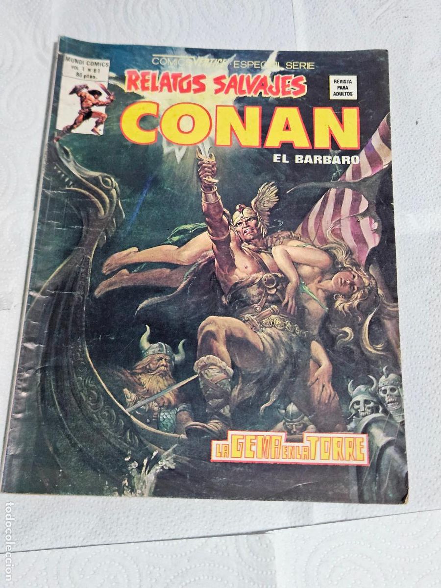 C&oacute;mics: RELATOS SALVAJES CONAN EL BARBARO VOLUMEN 1 NUMERO 81 LA GEMA EN LA TORRE MUNDI COMICS
