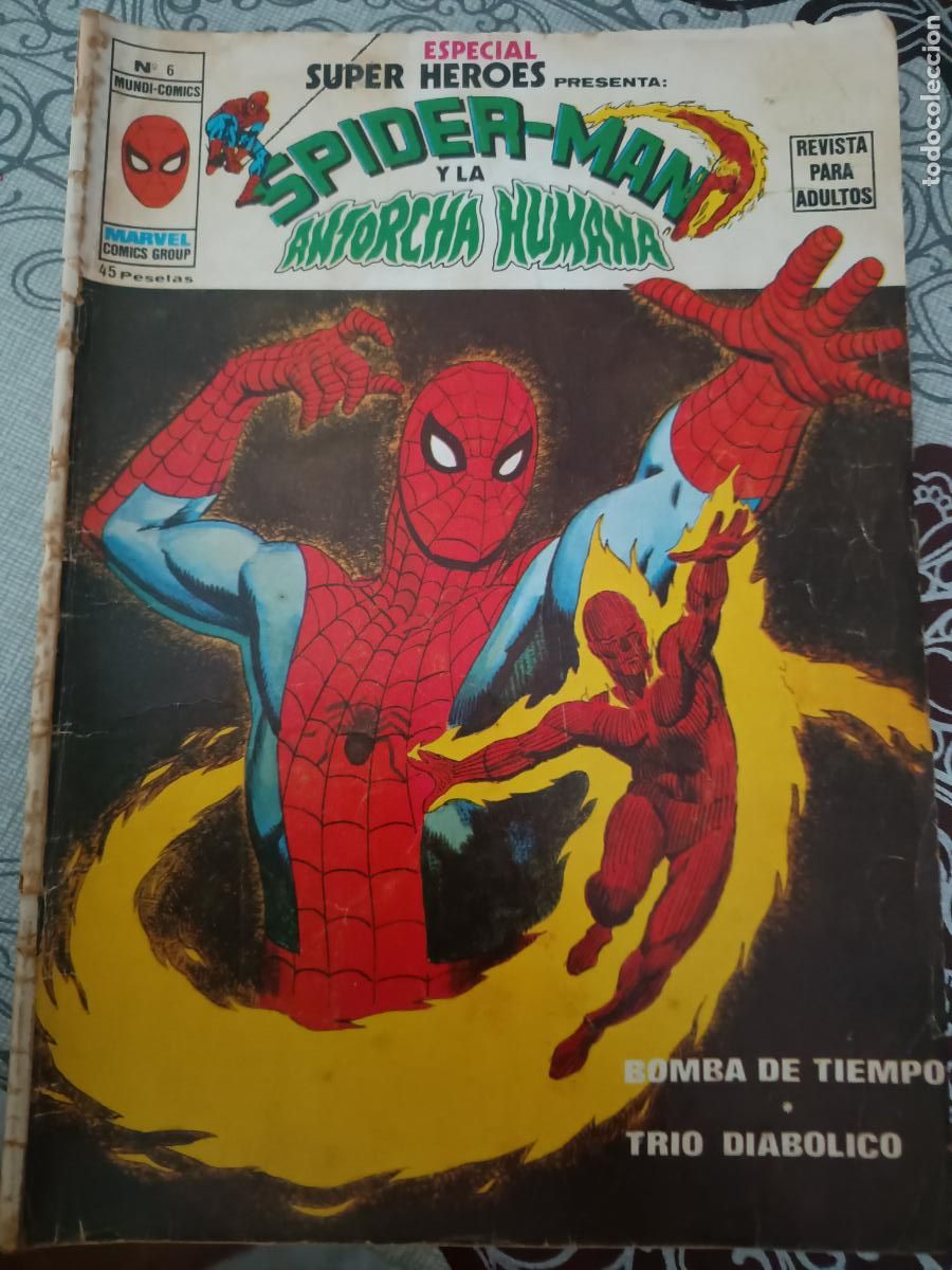 C&oacute;mics: ESPECIAL SUPER HEROES N&ordm; 6 SPIDERMAN Y LA ANTORCHA HUMANA MUNDICOMICS VERTICE