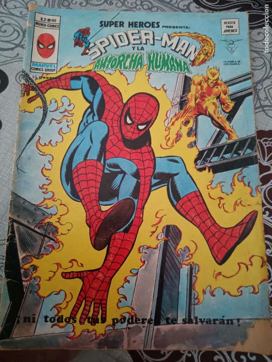 C&oacute;mics: SUPER HEROES N&ordm; 88 SPIDERMAN Y LA ANTORCHA HUMANA MUNDICOMICS VERTICE