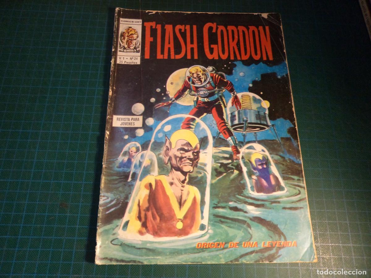 C&oacute;mics: Flash Gordon. Vol 1 N&ordm; 24. Vertice. Con se&ntilde;ales de uso. Lomo abierto. (Ref. 12-B)