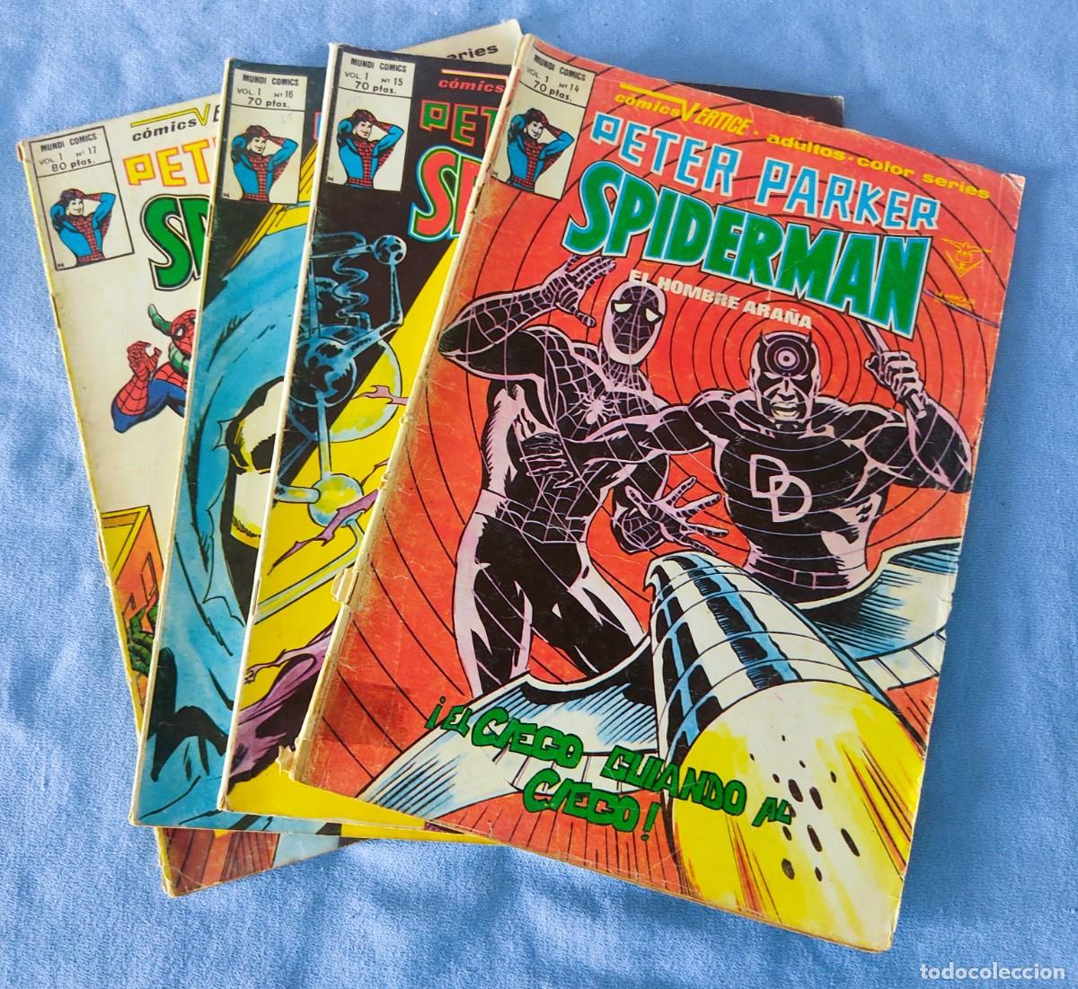 Comics: LOTE DE 4 COMICS VERTICE ORIGINALES DE PETER PARKER SPIDERMAN MUNDI COMICS VOL. 1 DEL 14 AL 17