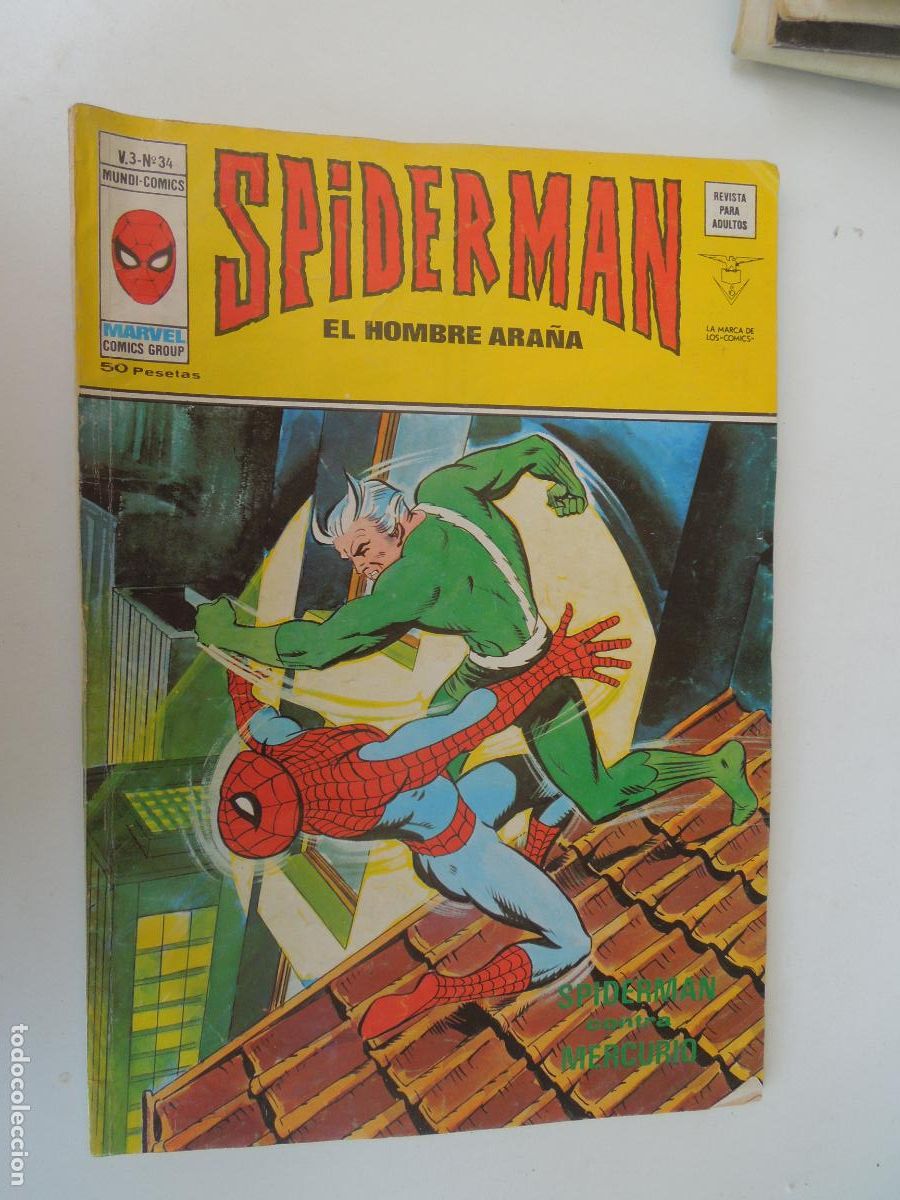 C&oacute;mics: SPIDERMAN EL HOMBRE ARA&Ntilde;A - SPIDERMAN CONTRA MERCURIO N&ordm; 34- VERTICE - COMIC MUNDI 1973