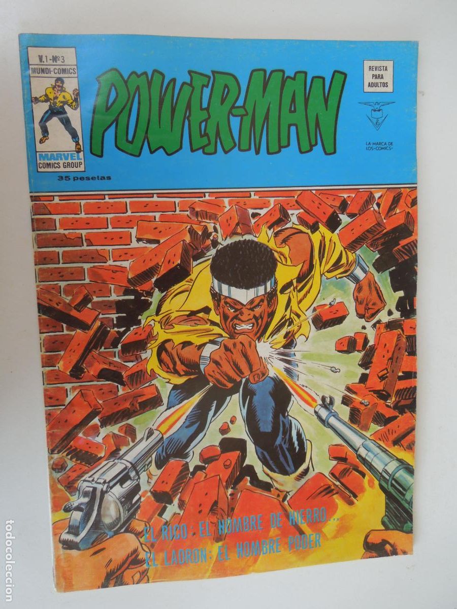 C&oacute;mics: POWER -MAN -EL RICO : EL HOMBRE DE HIERRO, EL LADR&Oacute;N : EL HOMBRE PODER N&ordm; 3- VERTICE -MARVEL 1974