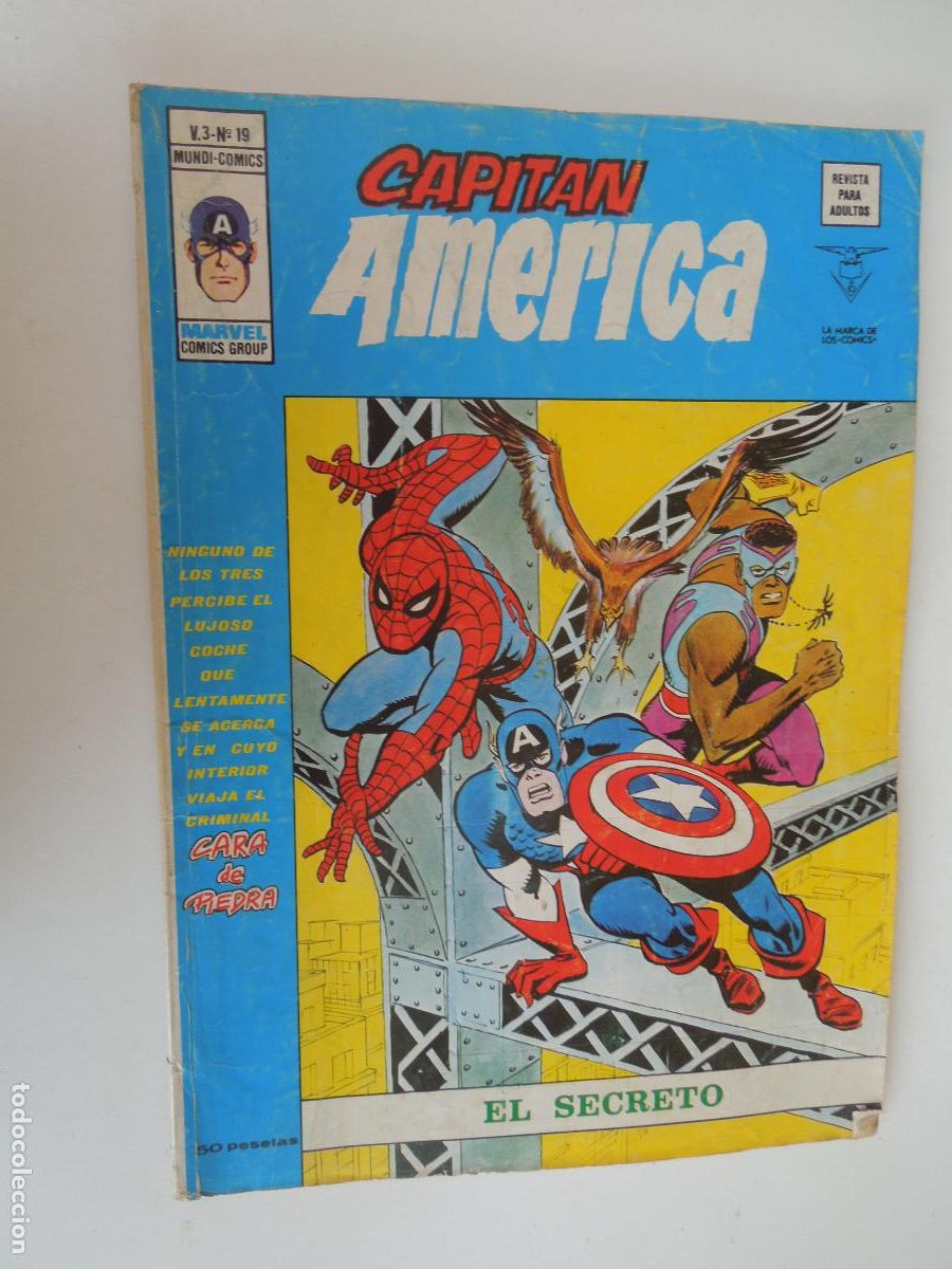 C&oacute;mics: CAPITAN AM&Eacute;RICA - EL SECRETO - N&ordm; 19- VERTICE -MARVEL 1974