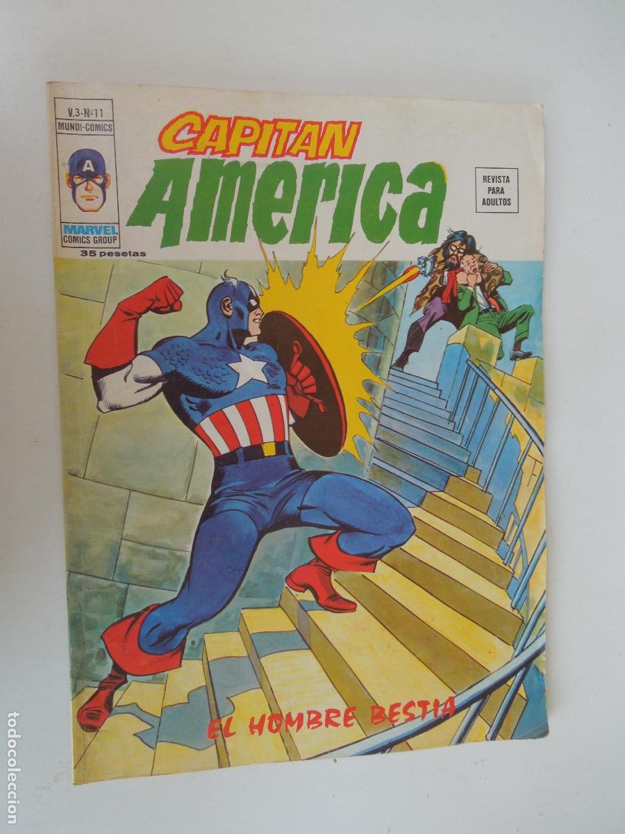 C&oacute;mics: CAPITAN AM&Eacute;RICA - EL HOMBRE BESTIA - N&ordm; 11- VERTICE -MARVEL 1974