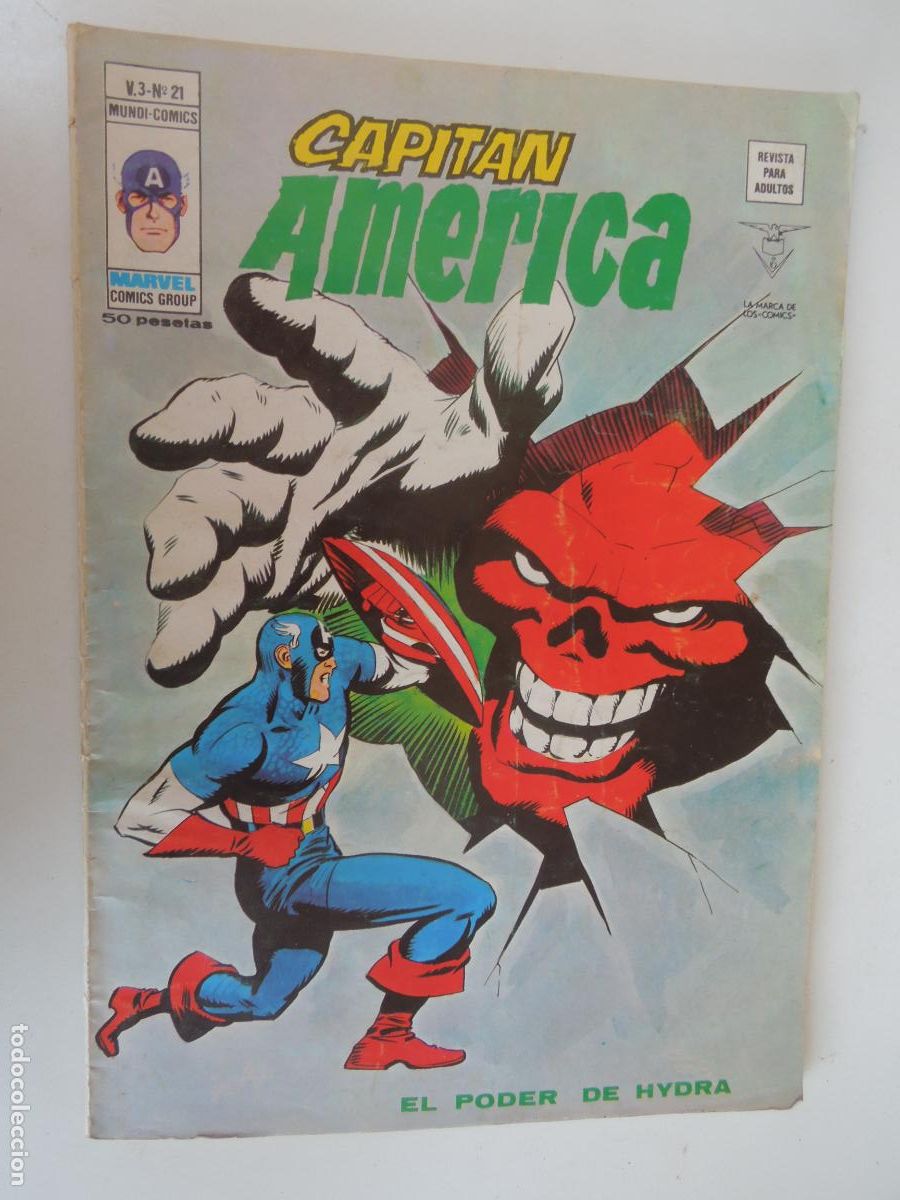 C&oacute;mics: CAPITAN AM&Eacute;RICA - EL PODER DE HYDRA - N&ordm; 21- VERTICE -MARVEL 1974