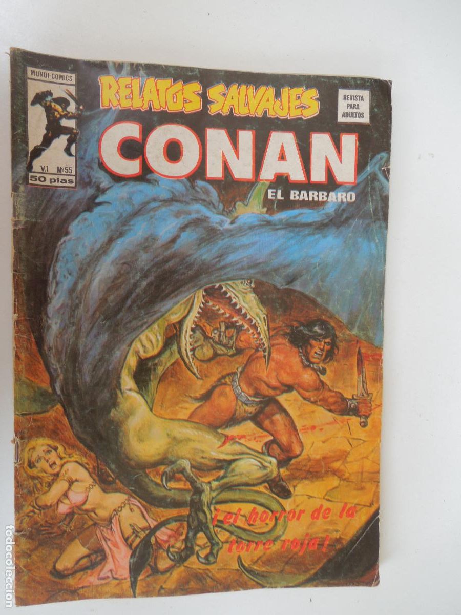 C&oacute;mics: CONAN EL BARBARO - &iexcl; EL HORROR DE LA TORRE ROJA! M&ordm; 55 - RELATOS SALVAJES - VERTICE 1973