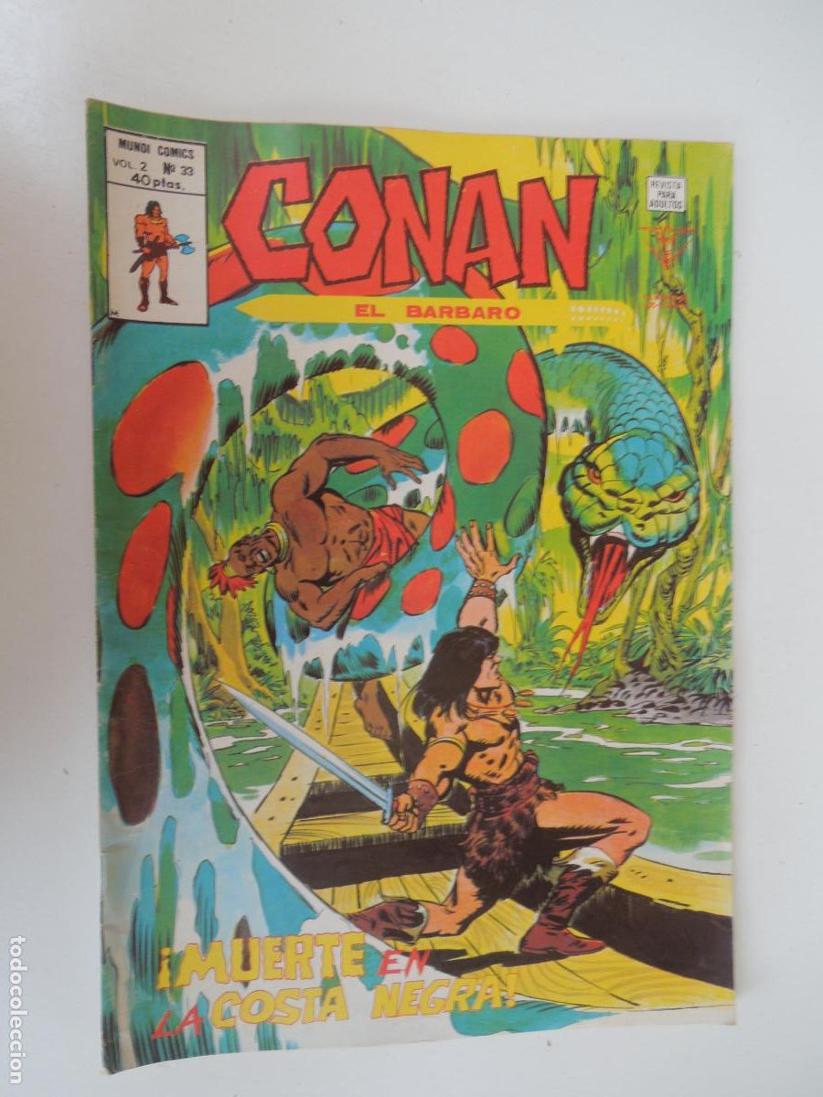 C&oacute;mics: CONAN EL BARBARO - &iexcl; LA MUERTE EN LA COSTA NEGRA ! N &ordm; 33 - - VERTICE 1973- MUNDI COMIC