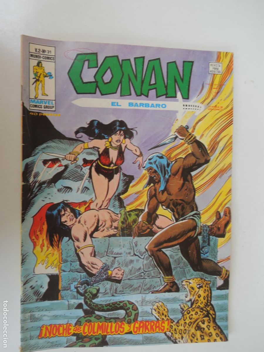 C&oacute;mics: CONAN EL BARBARO - &iexcl; NOCHE DE COLMILLOS Y GARRAS ! N &ordm; 31 - - VERTICE 1978- MUNDI COMIC