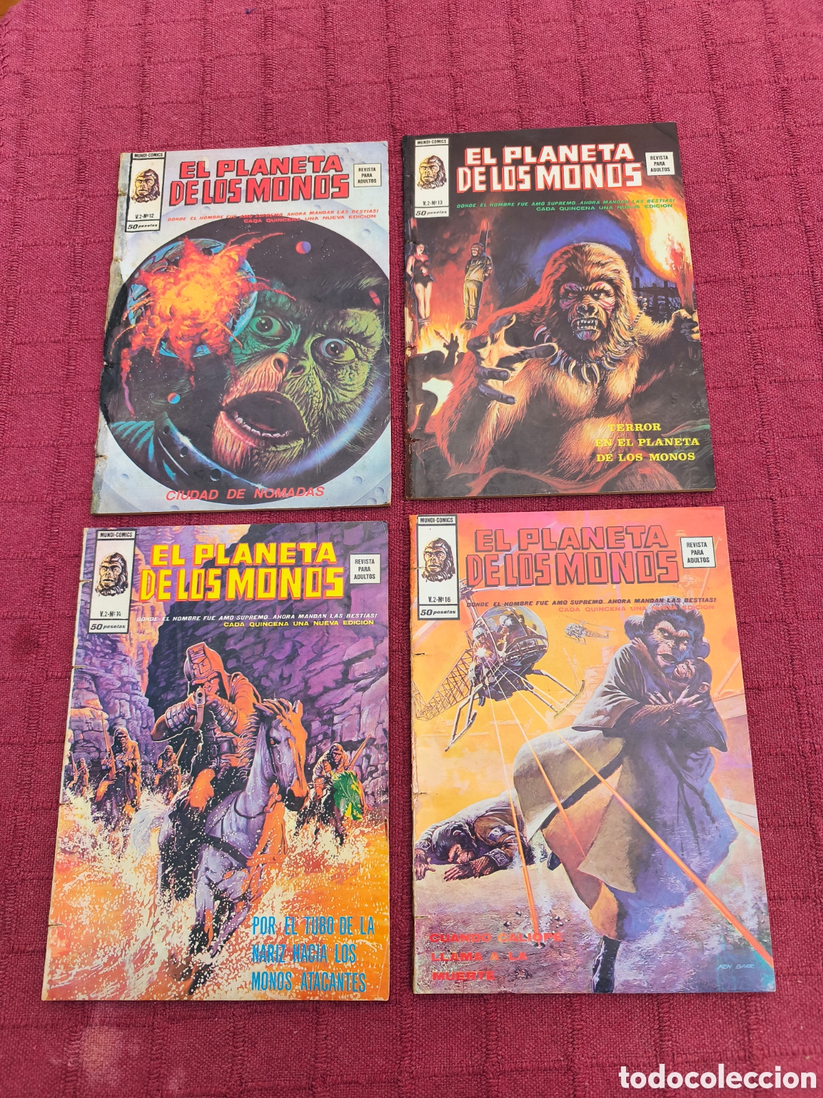 C&oacute;mics: EL PLANETA DE LOS MONOS MUNDI COMICS V.2 N&deg;S 12,13,14,16. COMIC VERTICE,EL PLENETA DE LOS SIMIOS
