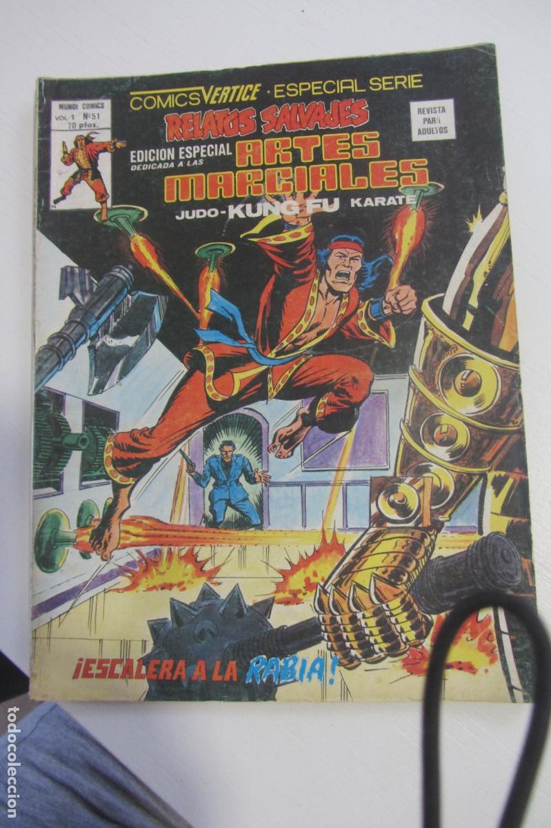 C&oacute;mics: RELATOS SALVAJES - ARTES MARCIALES. VOL. 1. N&ordm; 51.- &iexcl;ESCALERA A LA RABIA! ED. VERTICE RX377