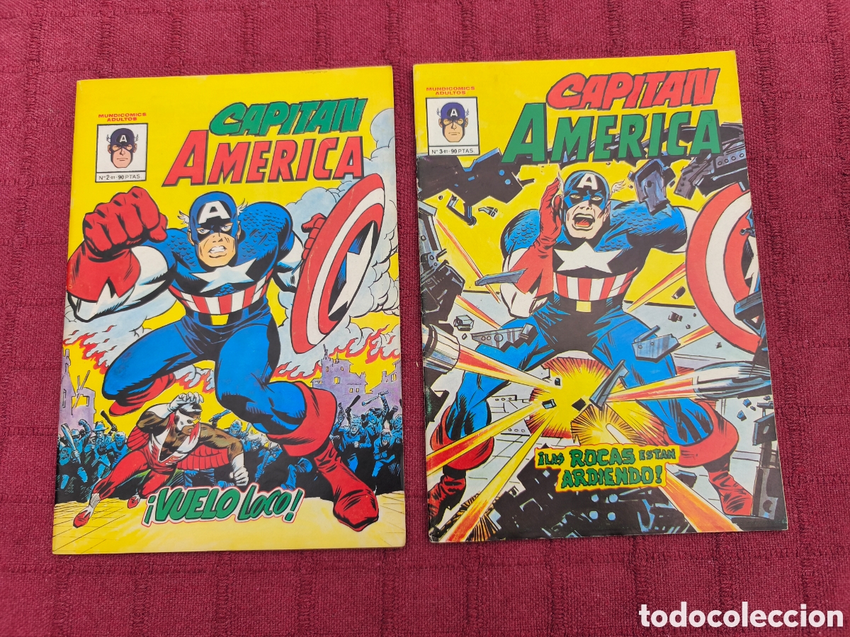 C&oacute;mics: CAPITAN AMERICA 2 MUNDICOMICS VUELO LOCO -CAPITAN AMERICA 3 MUNDICOMICS LAS ROCAS ESTAN ARDIENDO